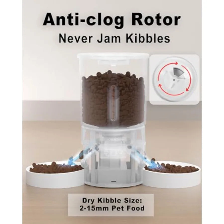 Automatic Dual Cat Feeder For Two Cats With Six Meals