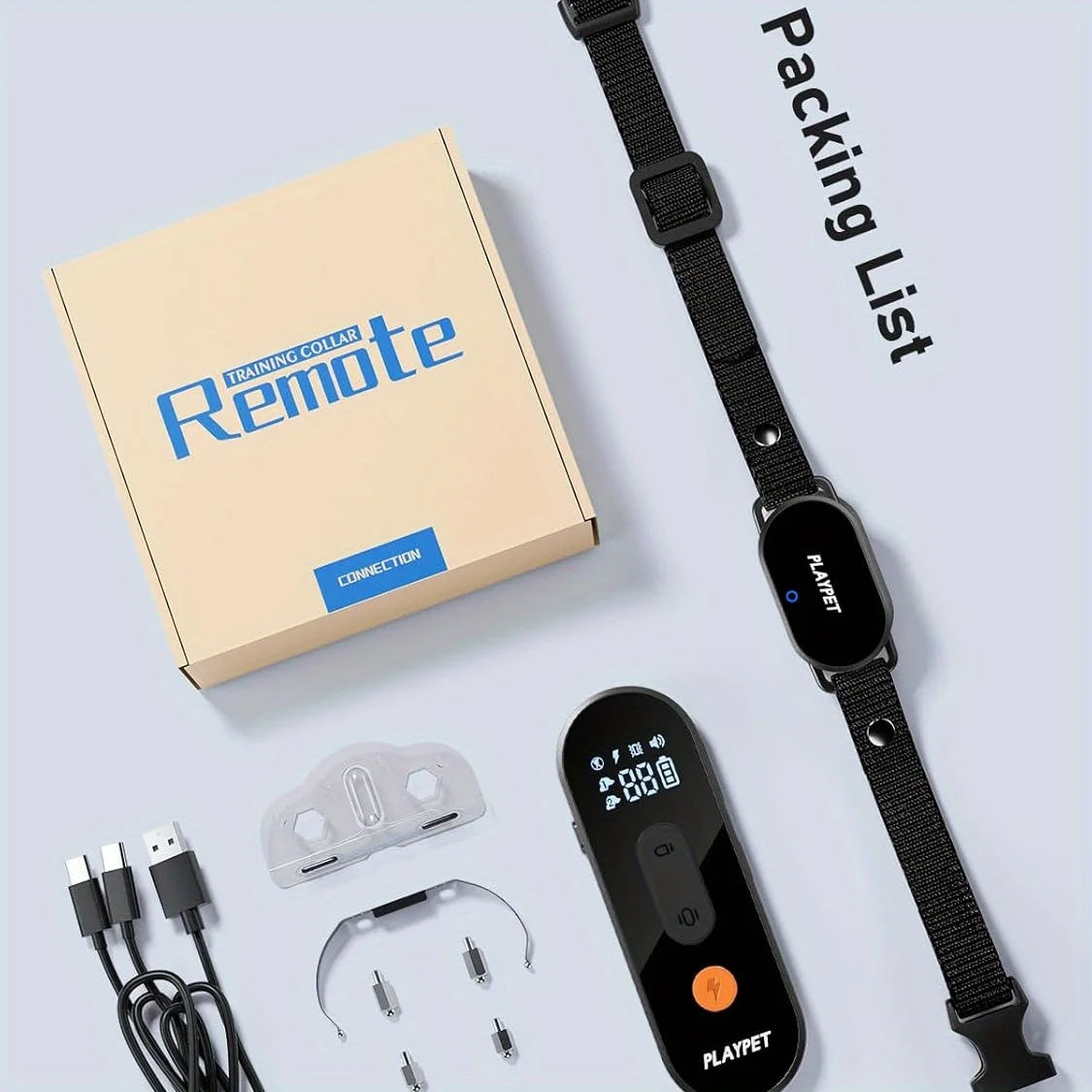 NONECN Dog Shock Collar With Remote LED Light Waterproof Rechargeable