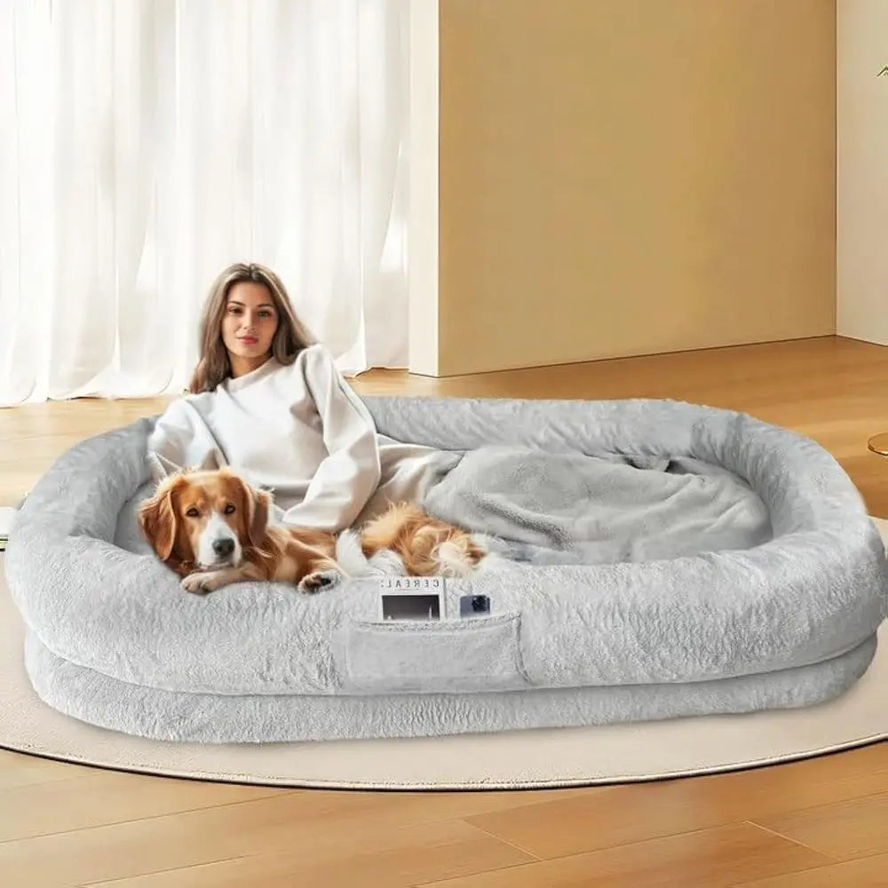 Orthopedic Memory Foam Dog Bed With Plush Faux Fur Cover