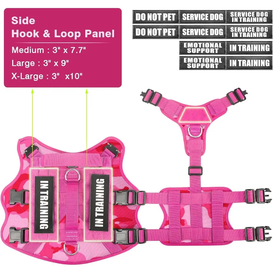 MOLLE Tactical Vest For Medium Service Dogs Heavy Duty Harness