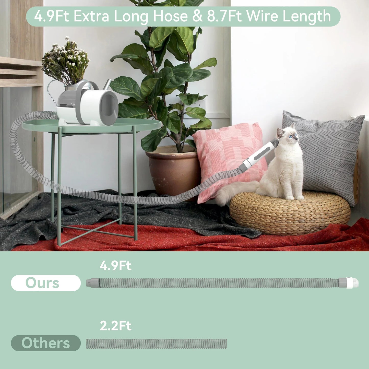 Darupsun 7 In 1 Dog Grooming Kit Vacuum Clipper Tool