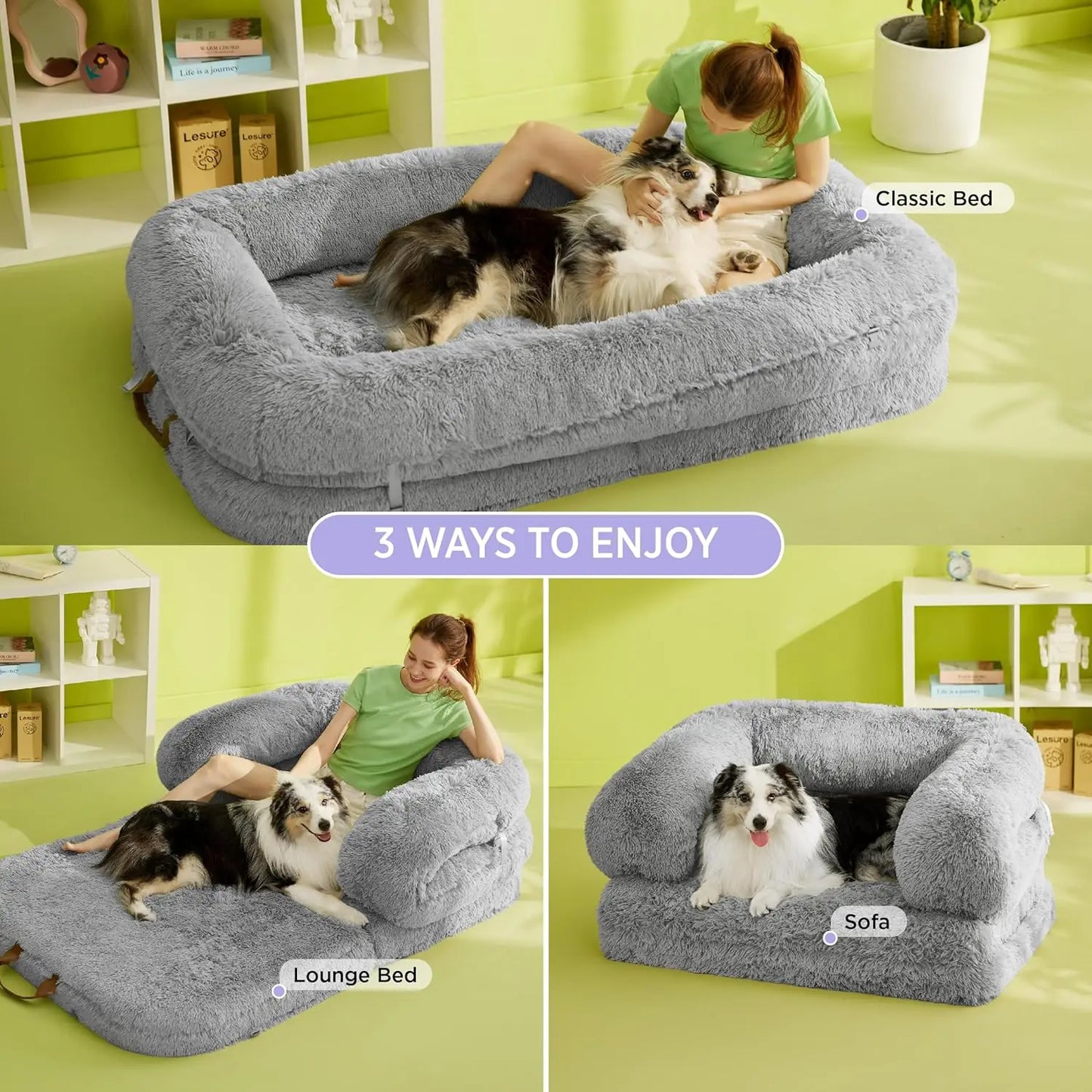 Foldable 3-In-1 Dog Bed With Waterproof Orthopedic Foam