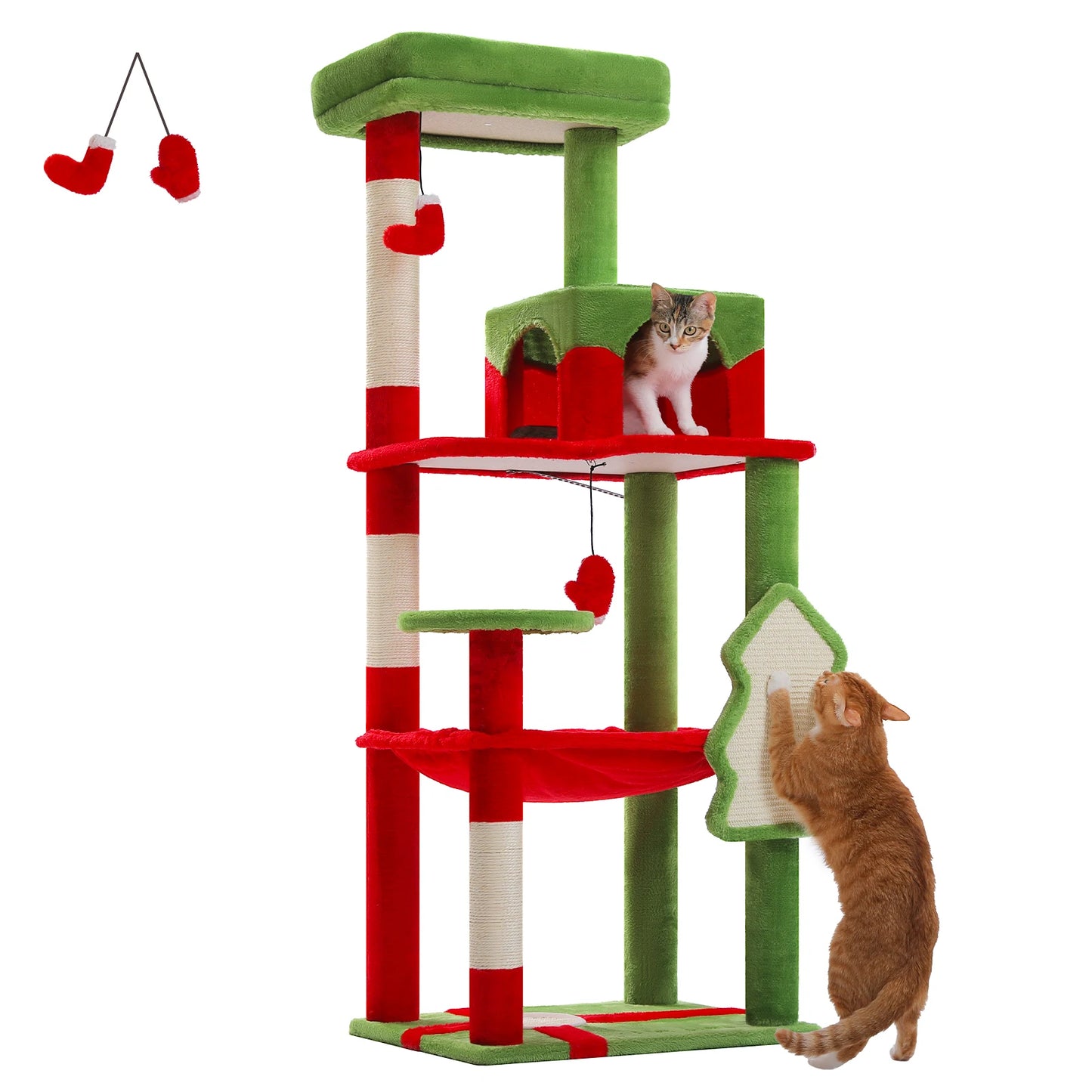 PAWZ Road Cat Tree Indoor 5-Level Tower With Hammock And Scratching Posts