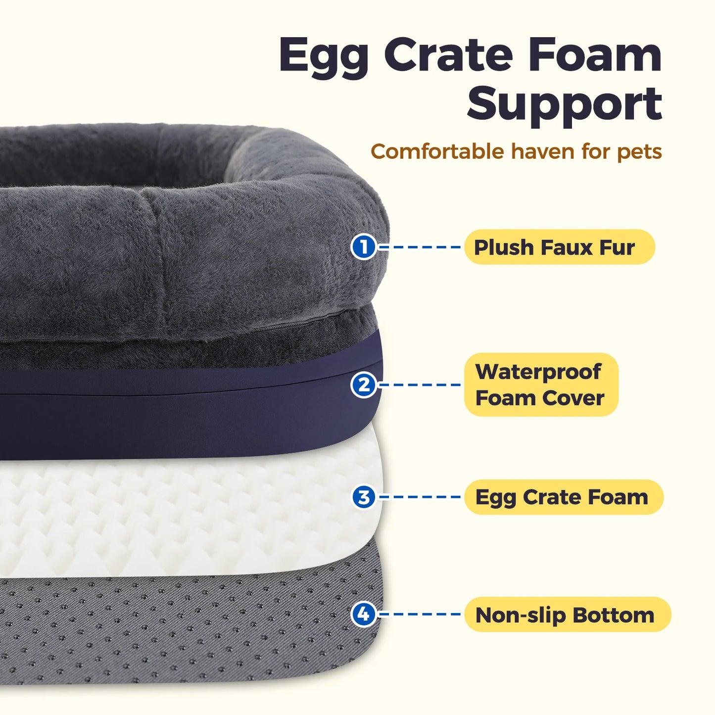 PAWZ Road Foldable Dog Bed Plush Sofa For Dogs Washable