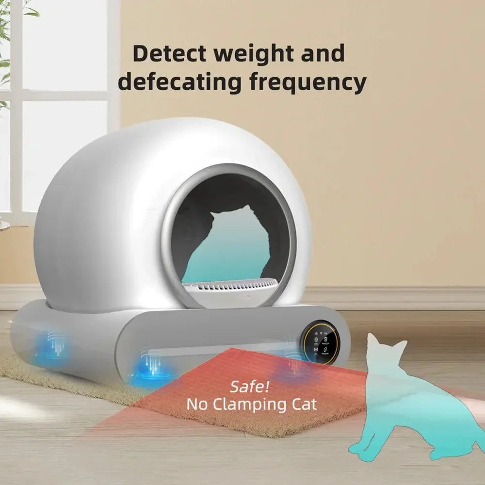 SINGWEDA Automatic Self Cleaning Cat Litter Box Fully Enclosed Smart Toilet