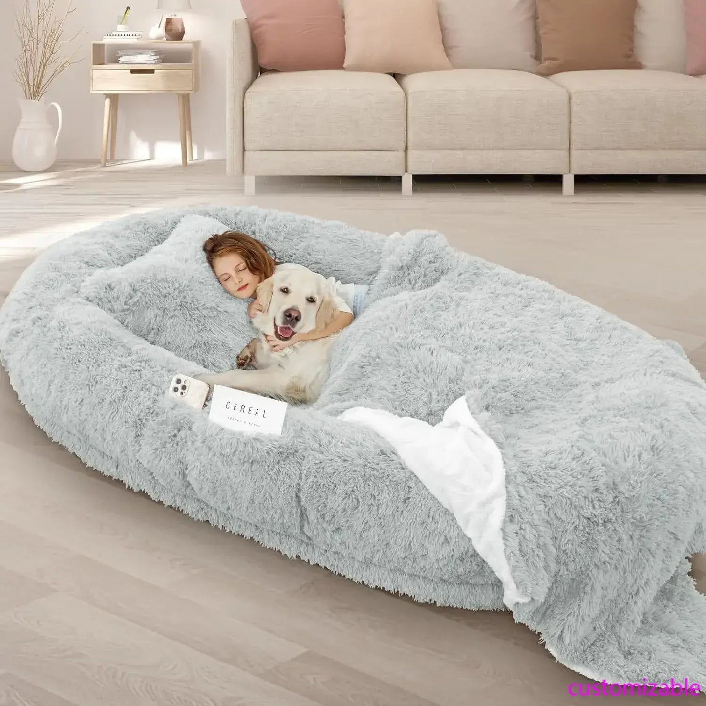 XMSJ Human Dog Bed Memory Foam Washable Polyester Bed