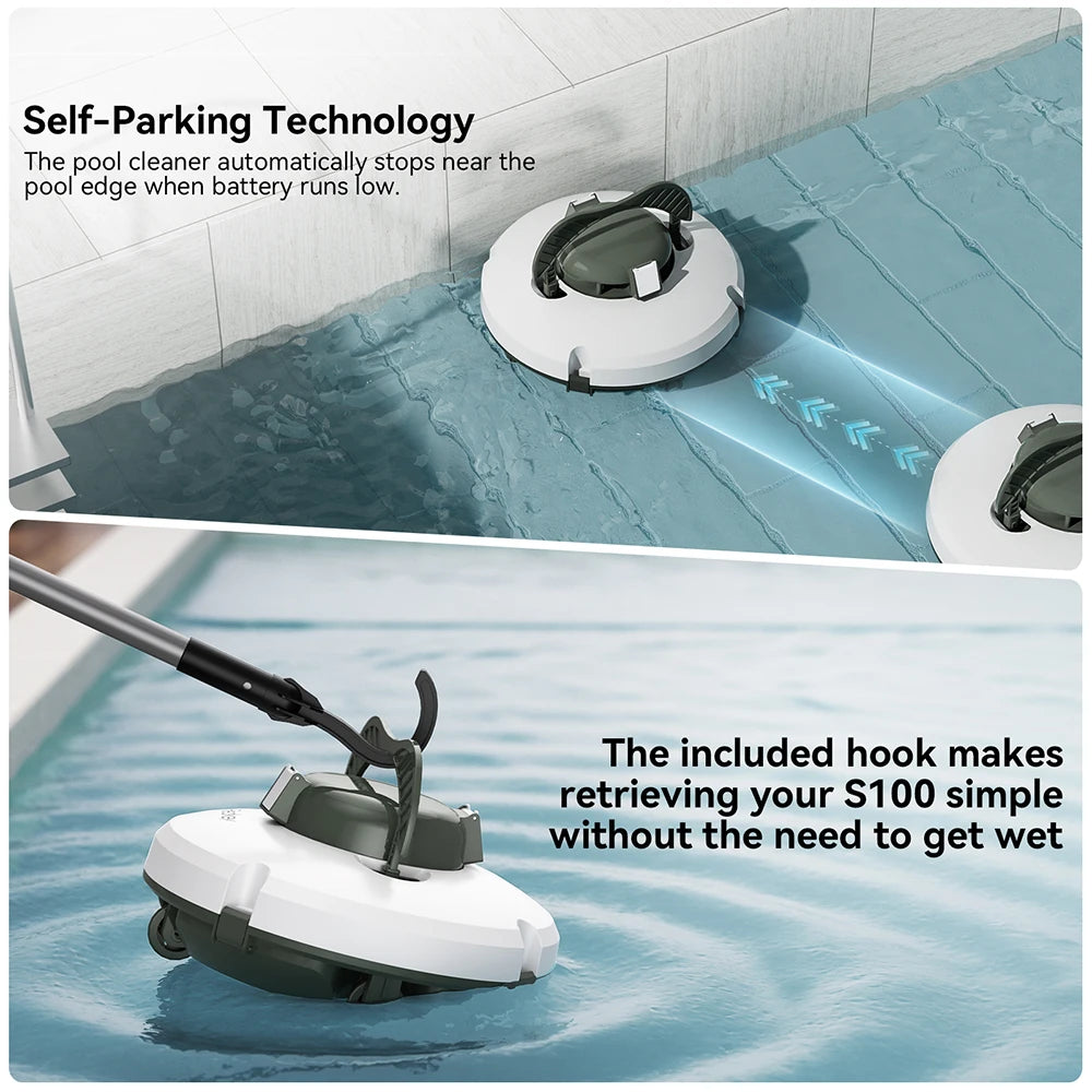 Redkey S100 Robotic Pool Cleaner IPX8 Water Resistant Self Parking