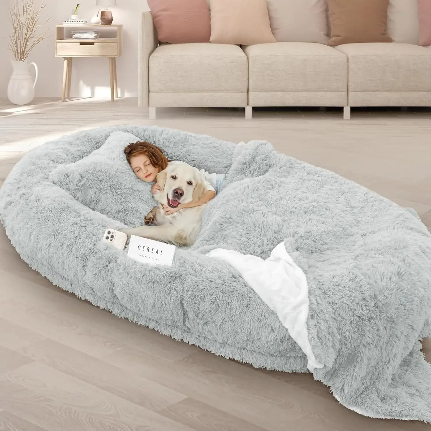 XMSJ Human Dog Bed Memory Foam Washable Polyester Bed