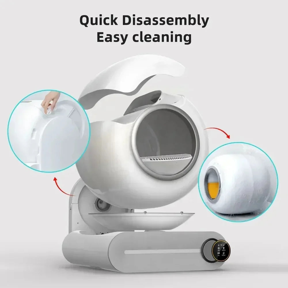 SINGWEDA Automatic Self Cleaning Cat Litter Box Fully Enclosed Smart Toilet