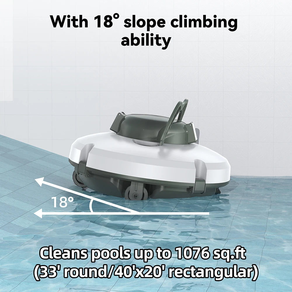 Redkey S100 Robotic Pool Cleaner IPX8 Water Resistant Self Parking