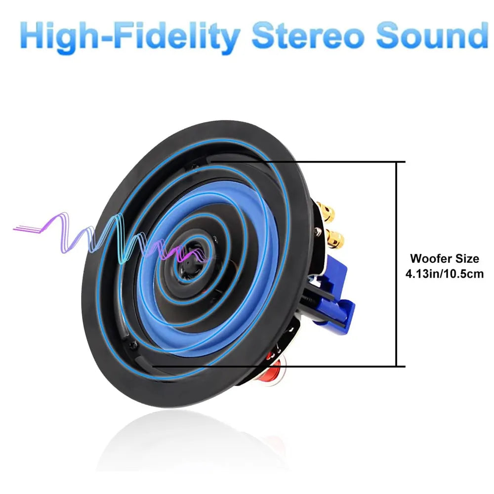 Herdio Ceiling Mount Waterproof Speaker For Bathroom Kitchen