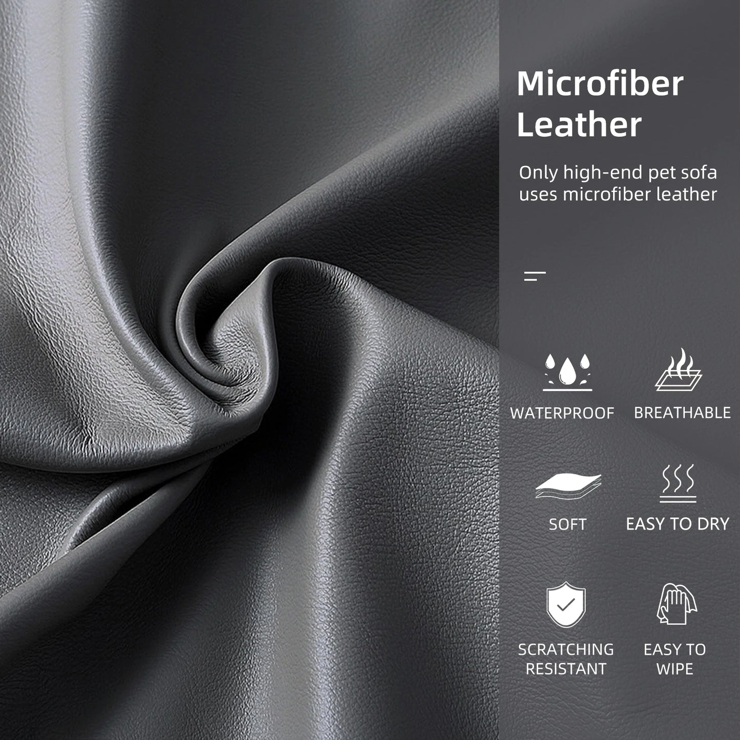 BINGOPAWCN Elevated Dog Bed Sofa Microfiber Leather With Removable Cushion