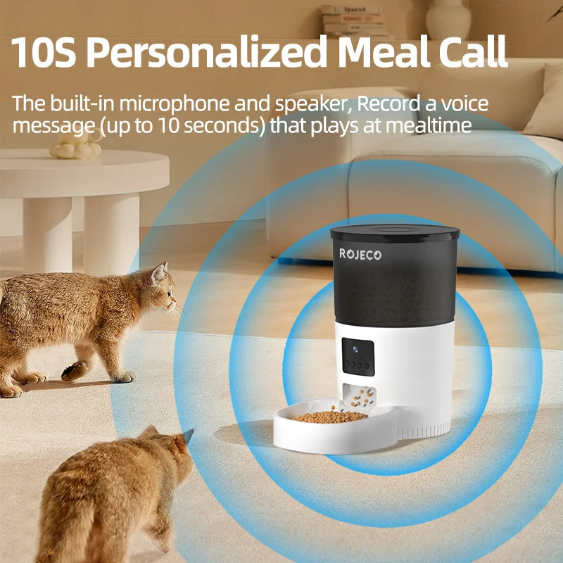 ROJECO Automatic Cat Feeder With Camera And Voice Recorder