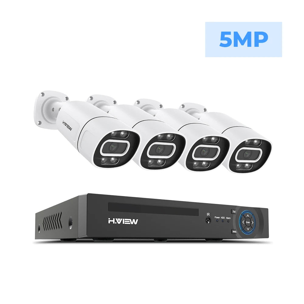 H.VIEW 4K 5MP 8MP PoE CCTV Camera System Alongside NVR