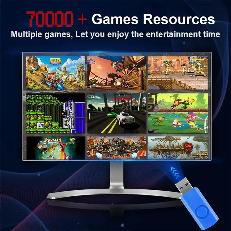 500GB X8 Retro Gaming Console Loaded 70000+ Games for Wii PS2 DC PSP GAMECUBE Plug-and-Play On TV Windows 11 Children's Gift