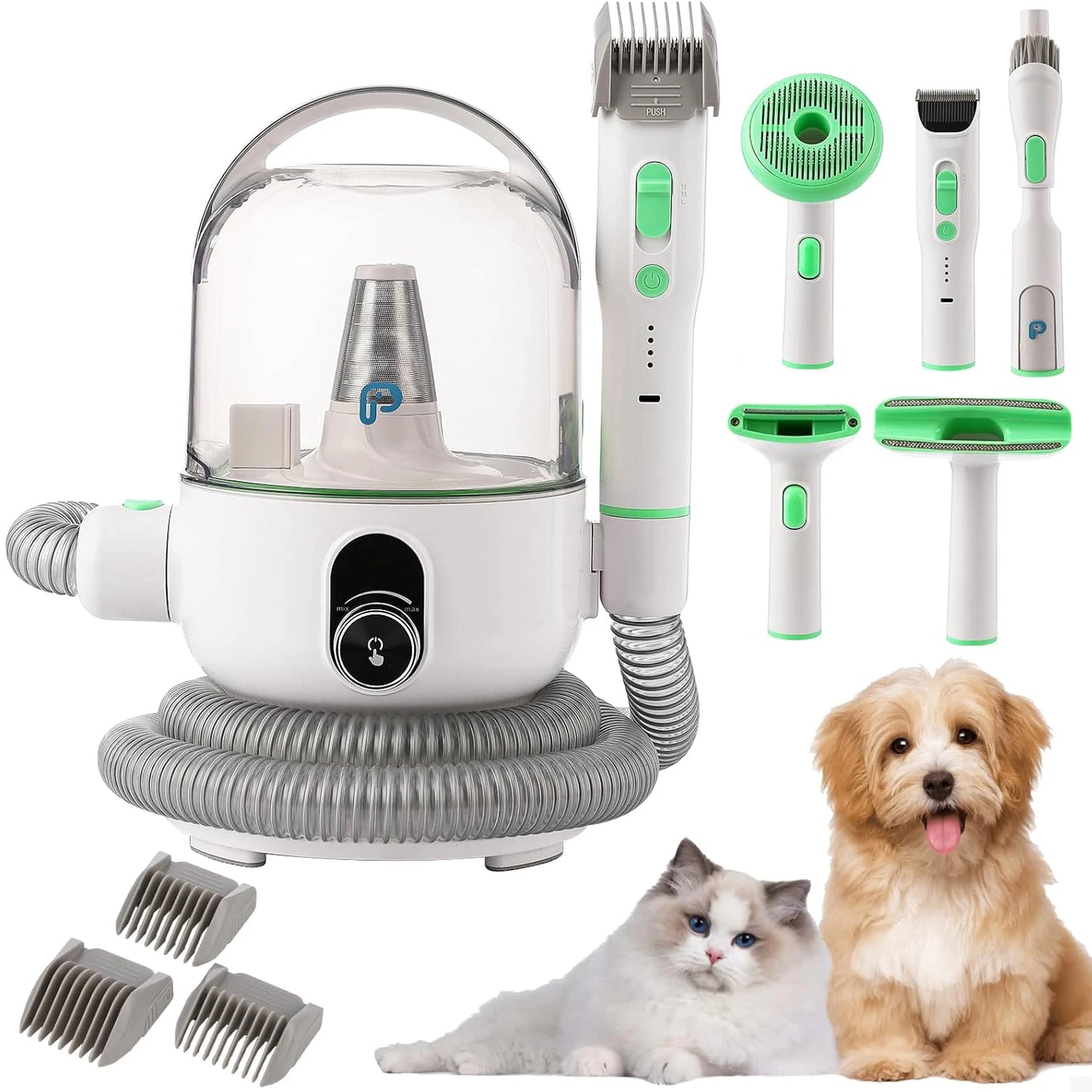 HiMISS Pet Grooming Kit With Quiet Vacuum And 5 Grooming Tools