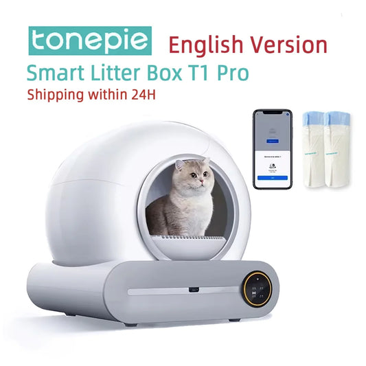 SINGWEDA Automatic Self Cleaning Cat Litter Box Fully Enclosed Smart Toilet