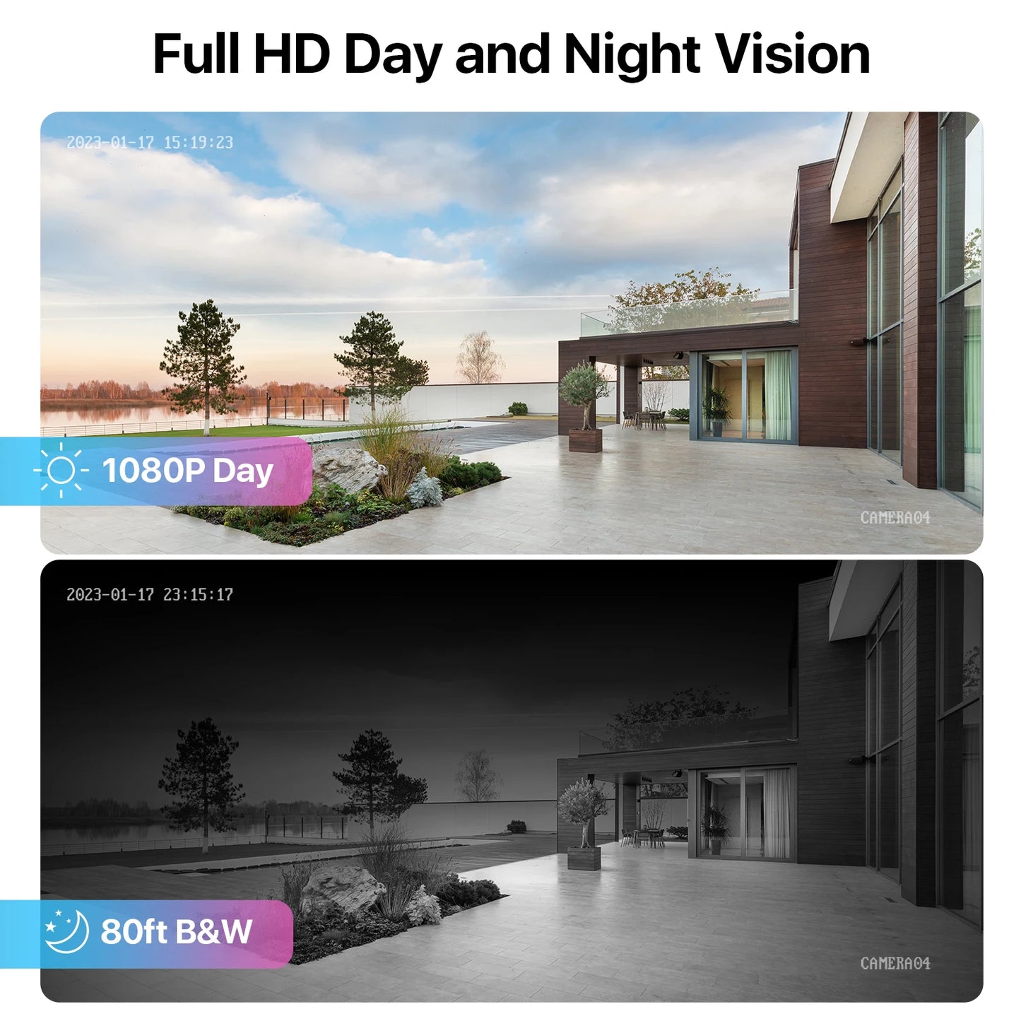 ZOSI 1080P TVI Security Cameras Outdoor Indoor Weatherproof Bullet 4Pack