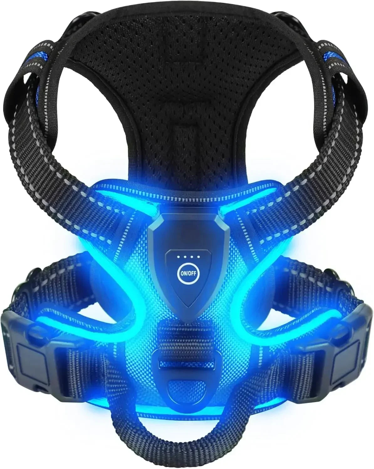 NONECN Led Luminous Dog Harness No Pull Adjustable Rechargeable Vest
