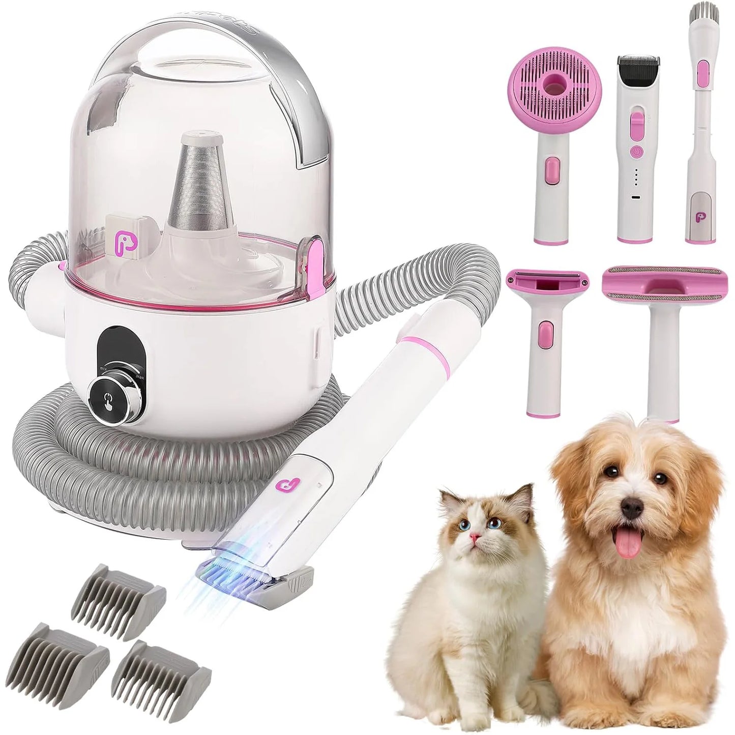 HiMISS Pet Grooming Vacuum Kit With Suction And Tools