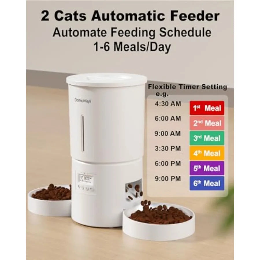 Automatic Dual Cat Feeder For Two Cats With Six Meals