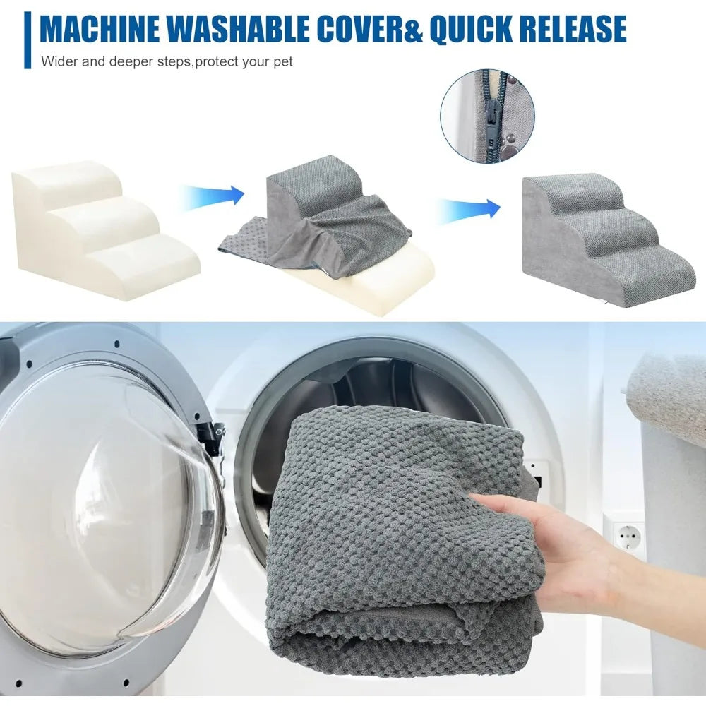 NONEDog Door Pet Stairs 3 Step Ramp For Small Dogs