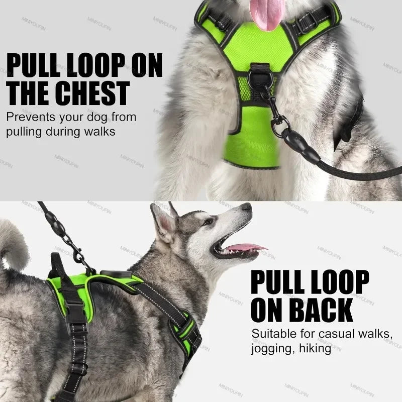 NONECN Led Luminous Dog Harness No Pull Adjustable Rechargeable Vest