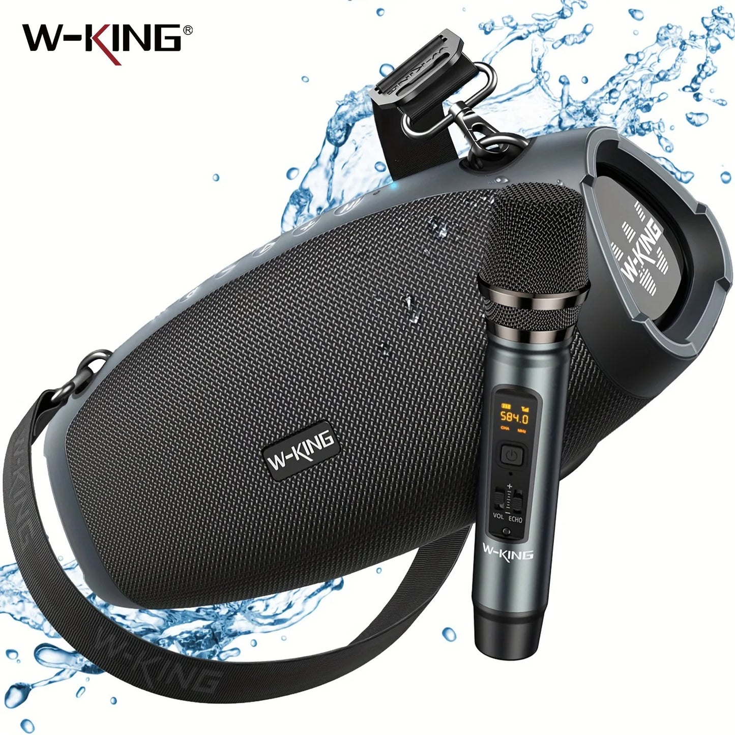 W-King 70W Portable Bluetooth Speaker With Wireless Microphone Waterproof