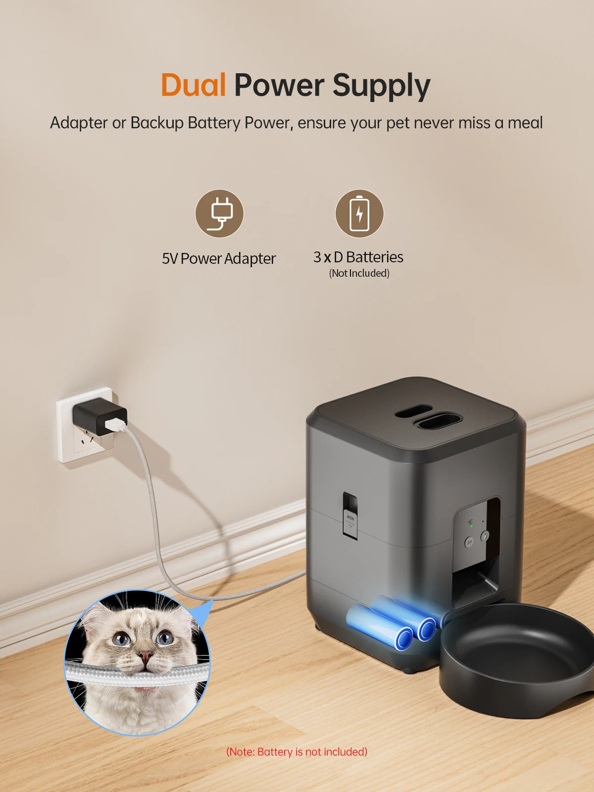 Cat Feeder With App Control And Timed Dispenser WiFi Enabled