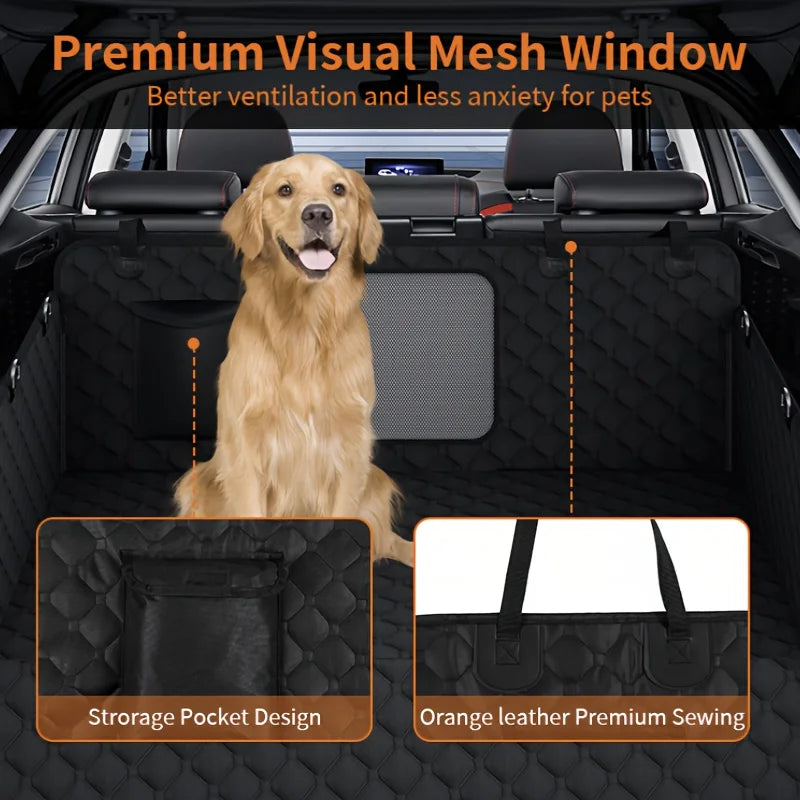 NONECN Dog Car Seat Cover With Storage Pockets Mesh Window