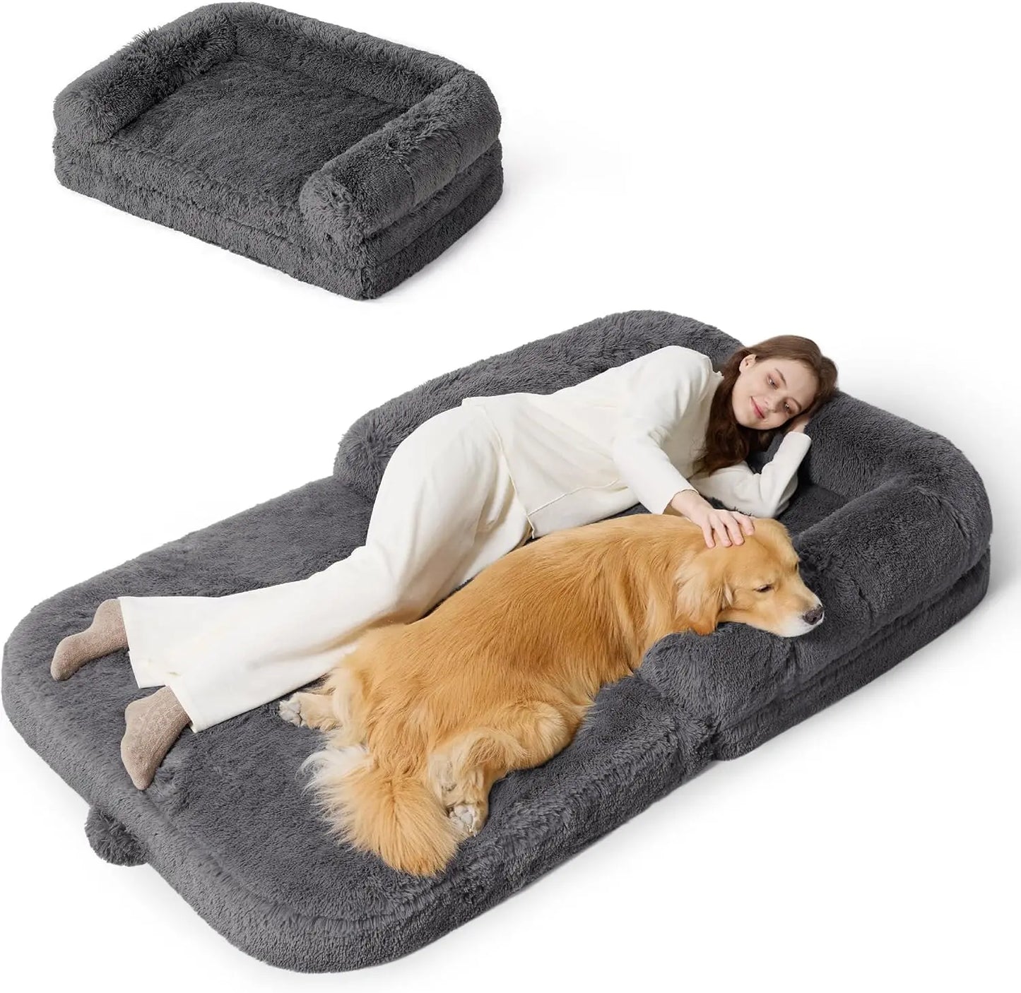 Foldable 2in1 Orthopedic Waterproof Bed For Adults And Pets
