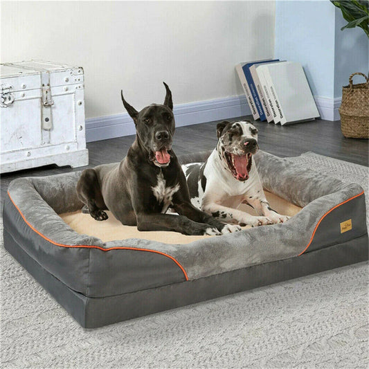 BORWARTCN Jumbo Orthopedic Memory Foam Dog Bed Waterproof Removable Cover