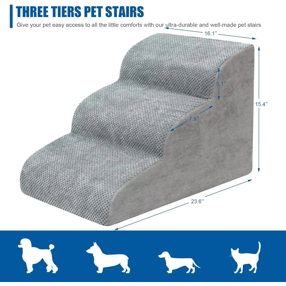 NONEDog Door Pet Stairs 3 Step Ramp For Small Dogs