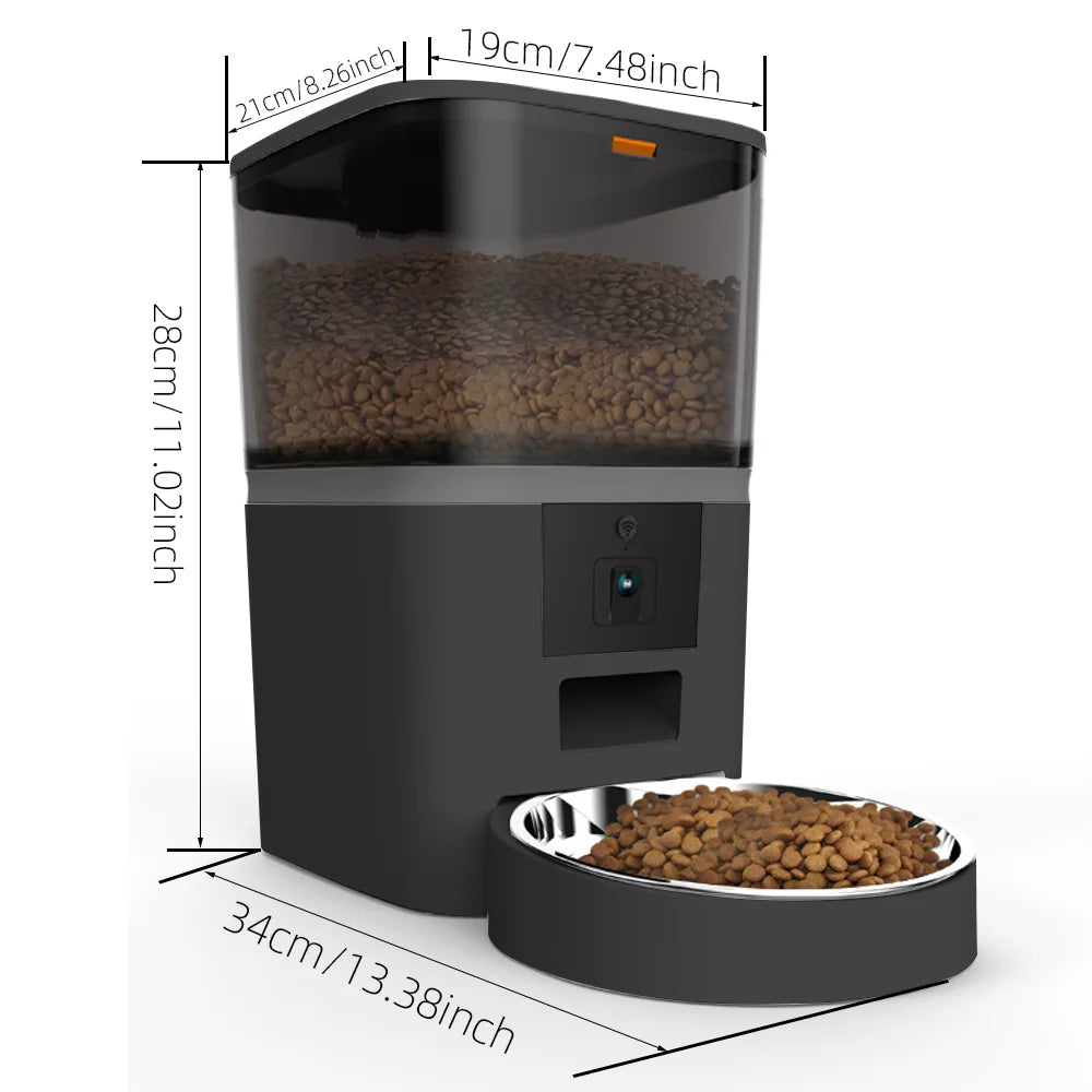 ZYfeeder Automatic Cat Feeder With Camera Timed Portions Double Bowl