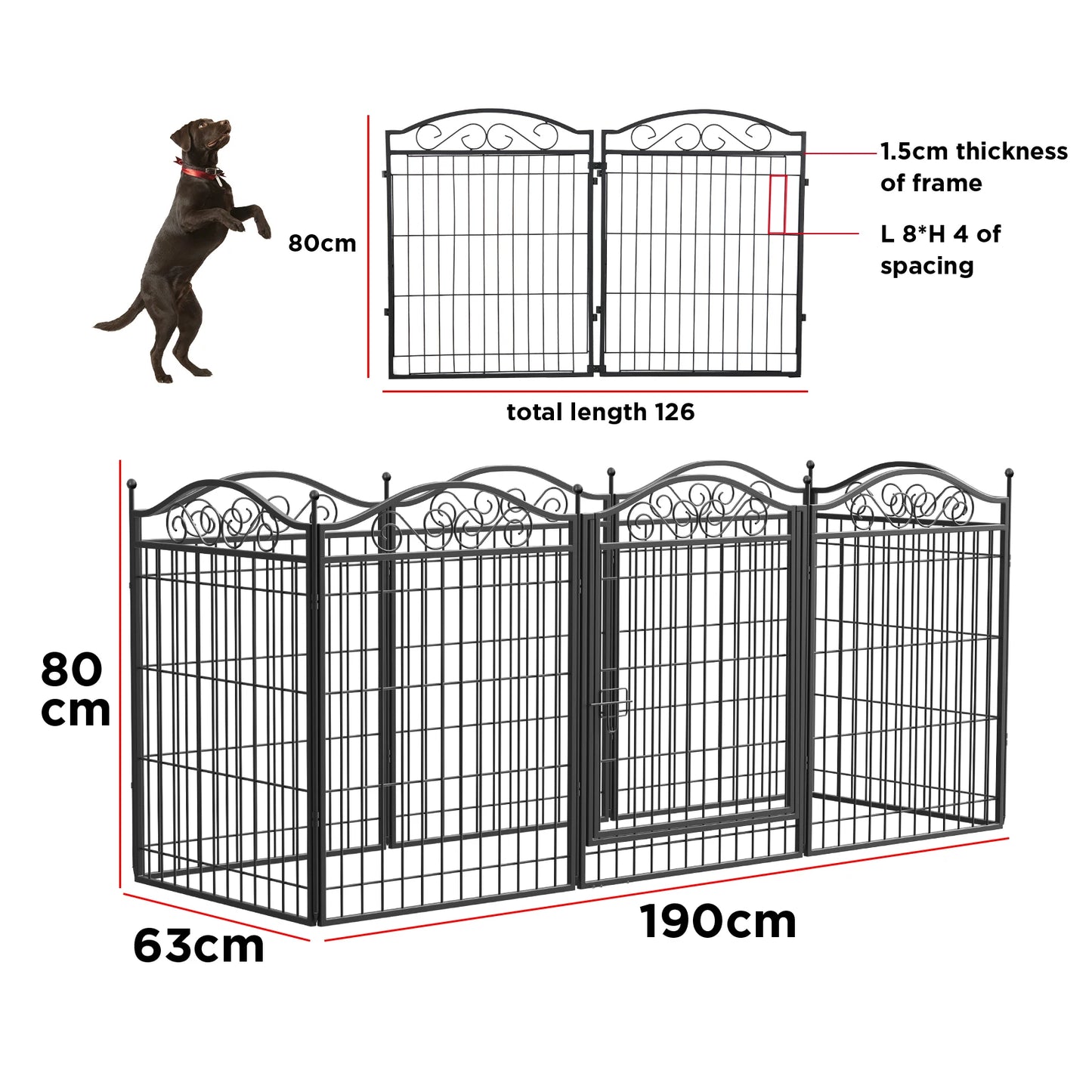 BINGOPAW 8-Panel Folding Heavy-Duty Dog Playpen