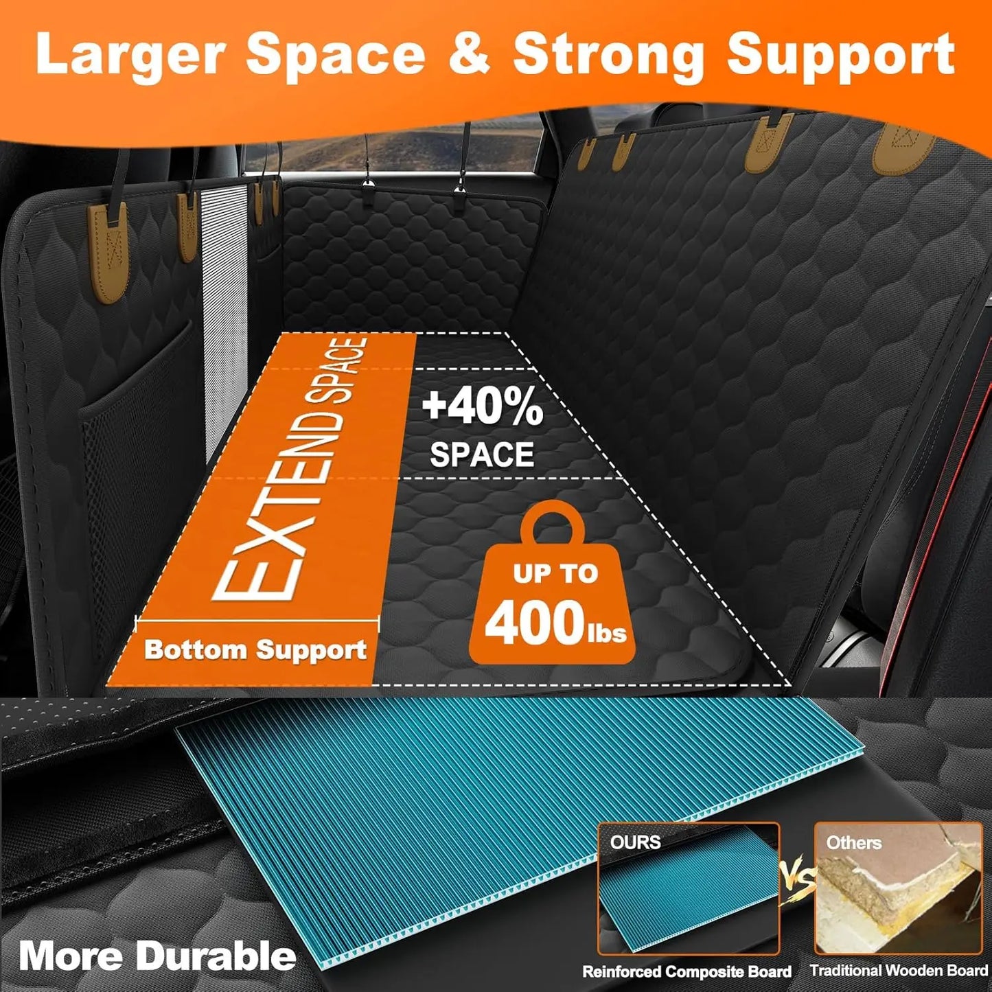 Wedyvko Waterproof Dog Car Seat Hammock Back Seat Protector