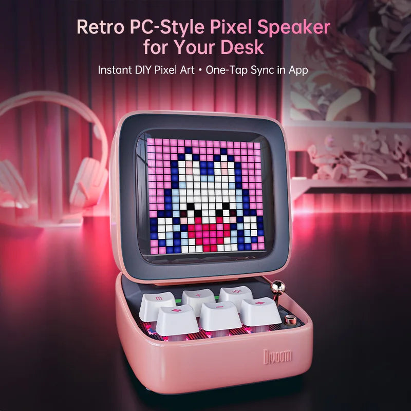Divoom Ditoo Pro Retro Pixel Art Bluetooth Speaker Alarm Clock