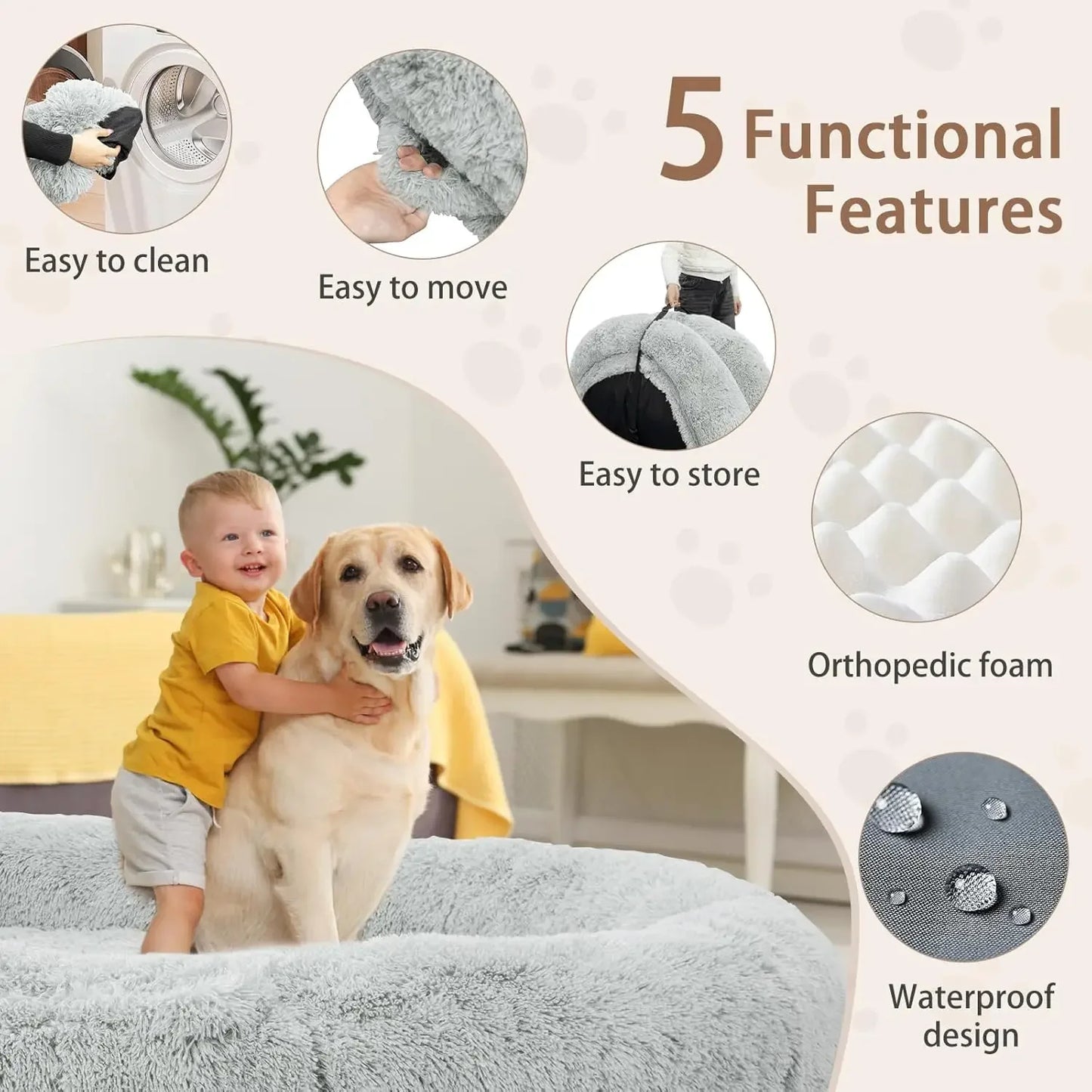 XMSJ Ultra Luxury Human Dog Bed Memory Foam For Pets