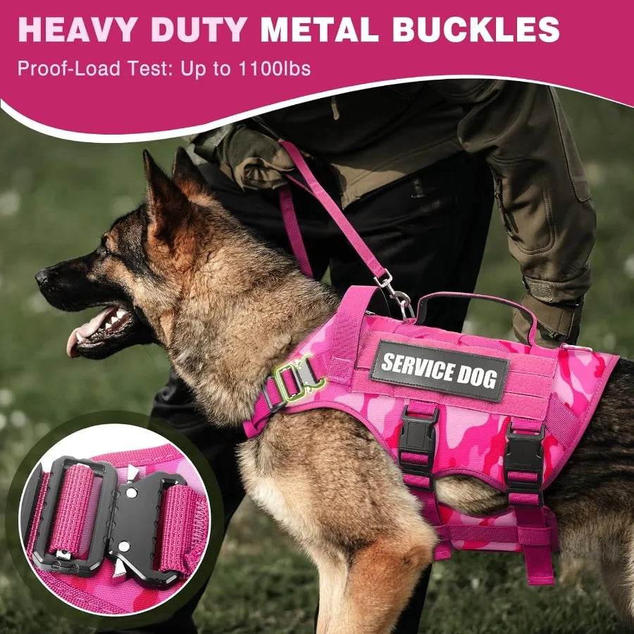 MOLLE Tactical Vest For Medium Service Dogs Heavy Duty Harness