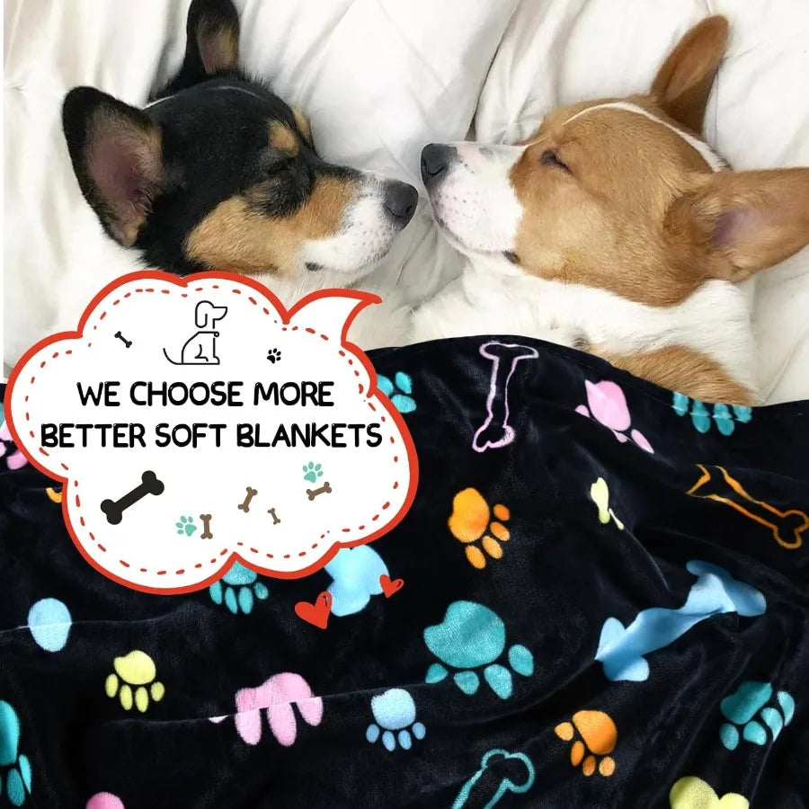 Soft Fuzzy Washable Dog Blanket Set 3 Pack For Pets