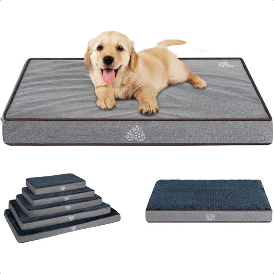 Dog Bed Soft Crate Pad Orthopedic Egg Crate Foam Washable