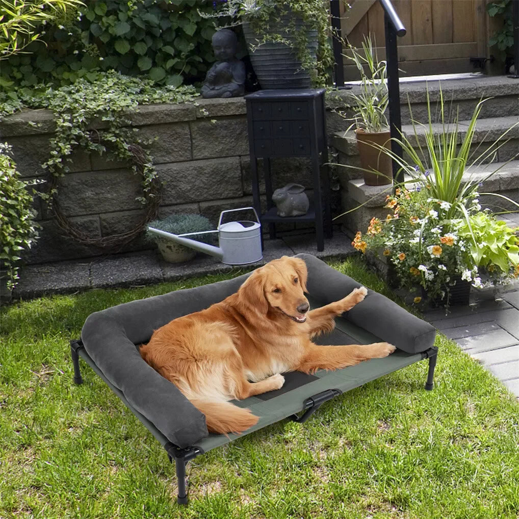 BINGOPAW Outdoor Elevated Dog Bed Cooling Raised Mesh Pet Lounger