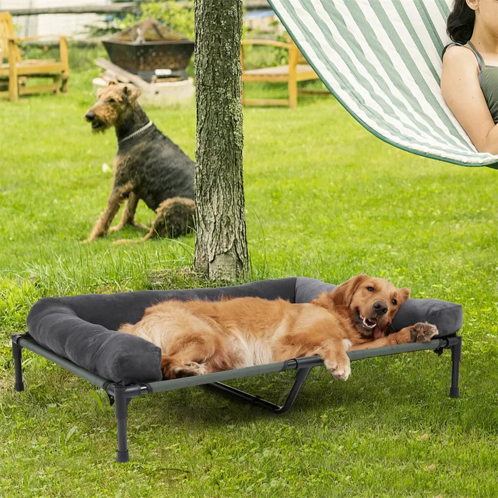 BINGOPAW Outdoor Elevated Dog Bed Cooling Raised Mesh Pet Lounger