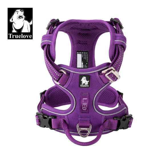 TrueLoveCN Reflective Nylon Dog Harness No Pull Adjustable For Walking