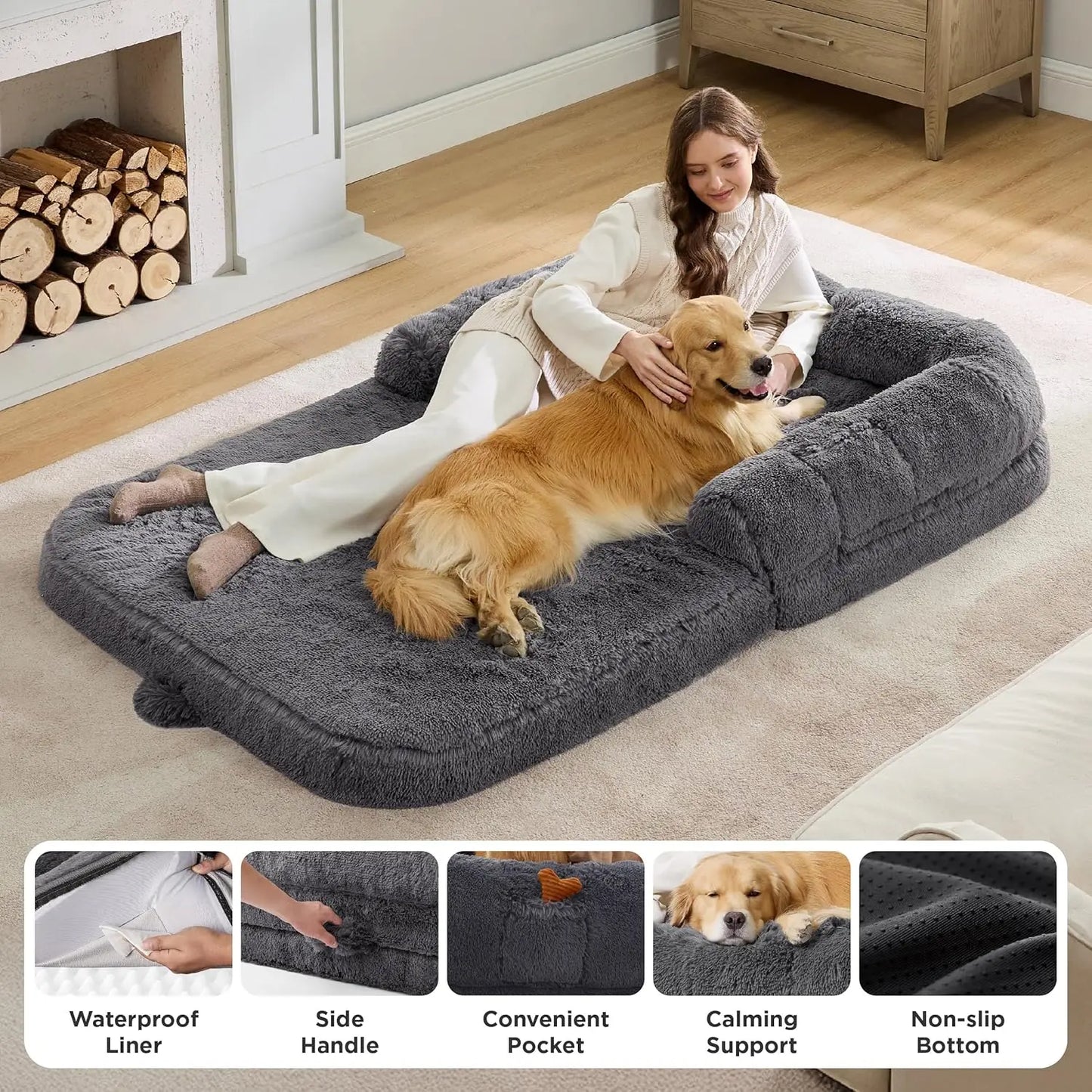 Foldable 2in1 Orthopedic Waterproof Bed For Adults And Pets
