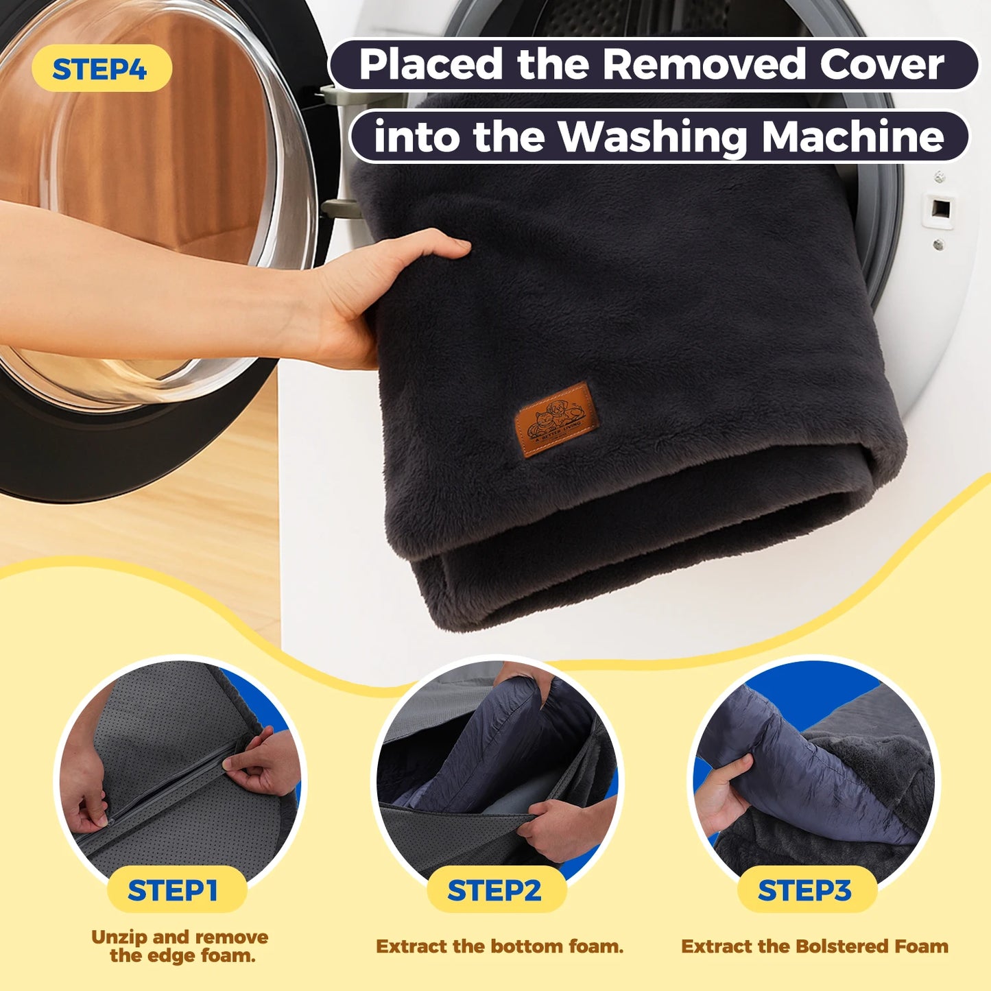 PAWZ Road Foldable Dog Bed Plush Sofa For Dogs Washable