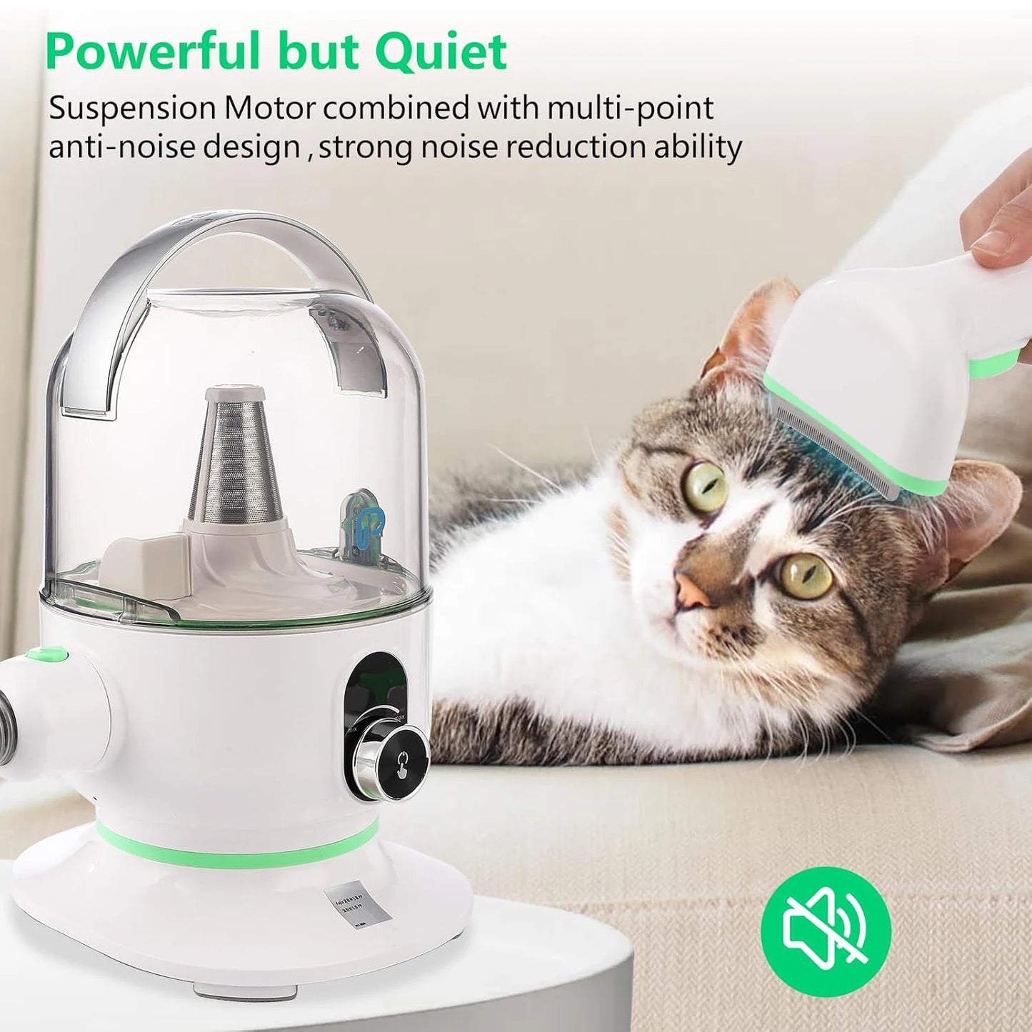 HiMISS Pet Grooming Vacuum Kit With Suction And Tools