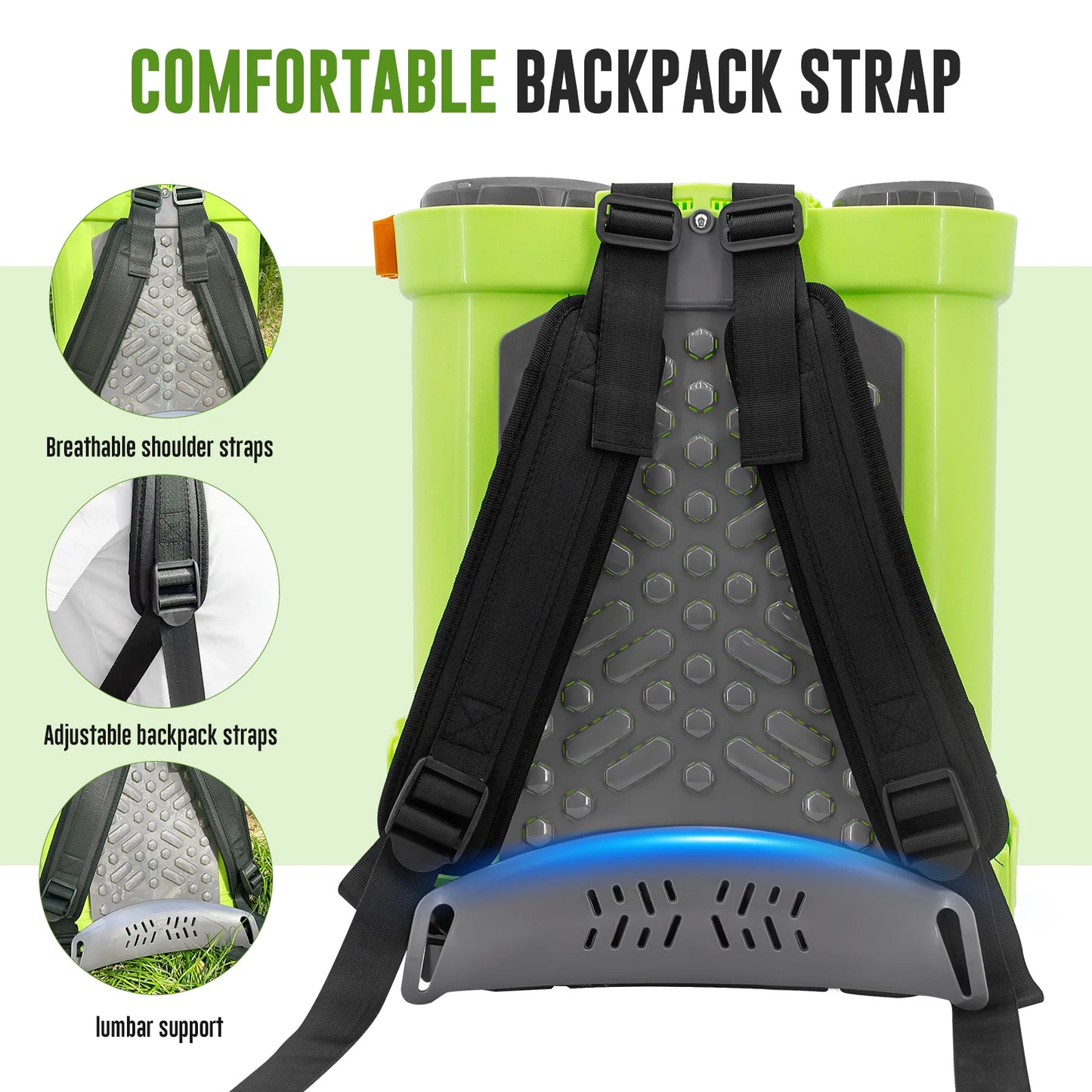 SYLSTAR Battery Powered Backpack Sprayer With 100 PSI 5 Nozzles