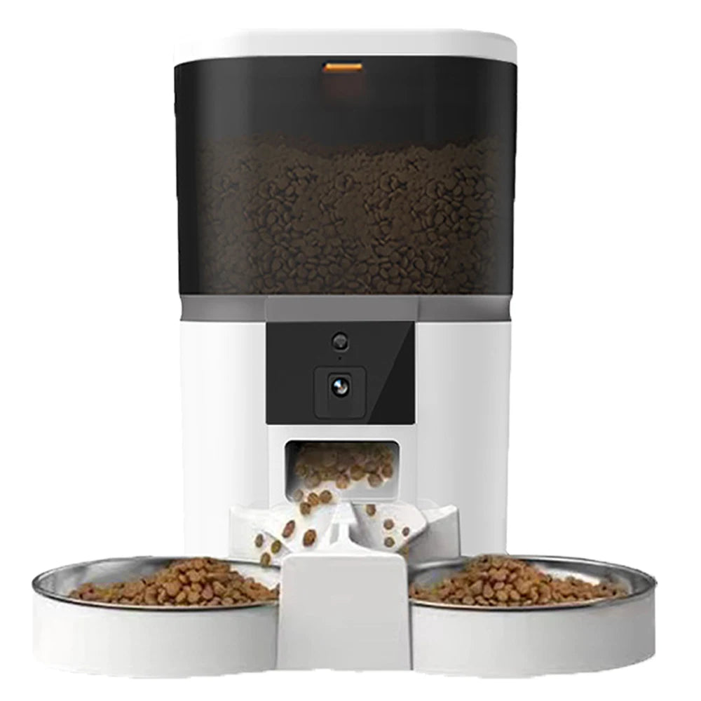 ZYfeeder Automatic Cat Feeder With Camera Timed Portions Double Bowl