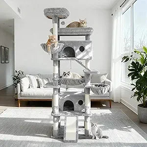 Cat Tree Tower With Scratching Posts Perches Caves Hammock Baskets